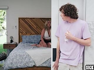 BIG TITS MILF Rachael Cavalli CAUGHT Stud JERKING OFF On Her Ass