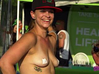 hey girls flashing tits at rock fest backstage? real sluts