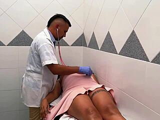 imagine fucking this skinny pregnant colombian brunette's tight ass in the doctor's office