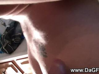 they fuck hard then she squirts everywhere in the bathroom