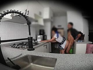 Hidden cam catches nympho neighbor fucked doggystyle upskirt