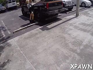 her snatch gets screwed hard till she licks balls in rough reality fuck!