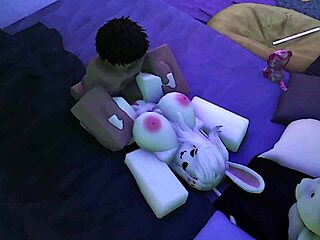 3D Roblox Bunnygirl Chokes on Huge Monster Cock Before Fat Creampie Filling