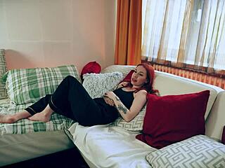 ugh, this annoyed redhead's tight pussy gets wrecked rough on the sofa