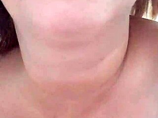 mature blonde's big natural tits and pussy lips tease in tight shorts