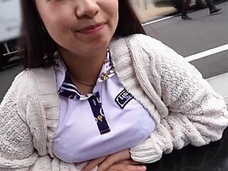 Petite Japanese Big Tits Hottie Dumps Boyfriend for Senior's Intense Raw Pounding and Creampie