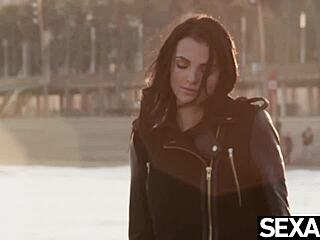 Stunning Brunette Petites Fingers Shaved Pussy To Explosive Solo Orgasm