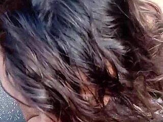 brazilian latina blows and offers pussy on the balcony outdoors.