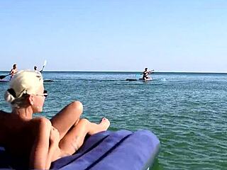 Nude Beach Blonde With Big Tits And Dolphins Tattoo Poses Naked