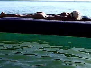 Nude Beach Blonde With Big Tits And Dolphins Tattoo Poses Naked