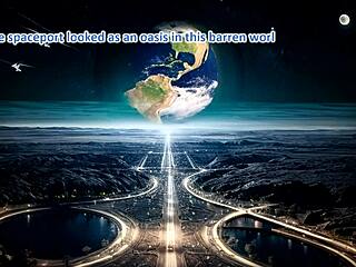 Honeymoon wife struts leather skirt blows in milky outdoor dream