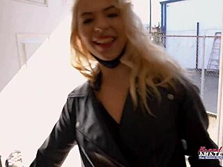 sophia sweet shoves dildo deep in shaved pussy