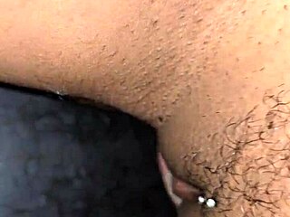 Guy behind gloryhole fails so husband licks housewife pussy to make her cum