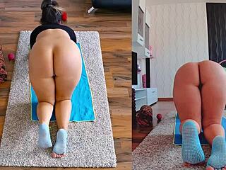 check out our curvy fat asses spreading in dual cam naked yoga