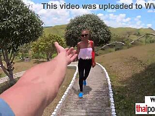 hey little thai teen, how's that big white cock feel sliding down your cute throat outdoors?