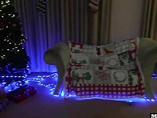 Two Blonde Christmas Moms Get Anal Fucked Under Tree Then DP on Piano