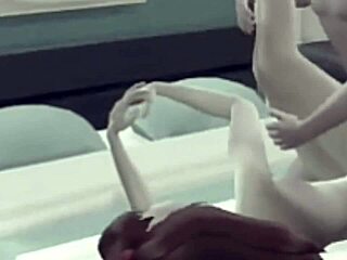 Asuka rides shinji's cock hard in wild vaginal pounding