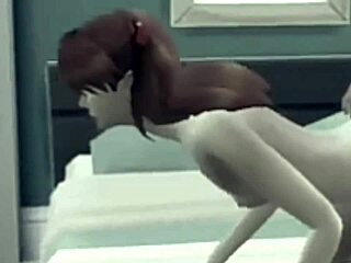 Asuka rides shinji's cock hard in wild vaginal pounding