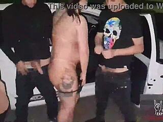 Monica Lima struts to public square teaching wives real hotwife public fucking lessons