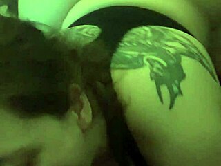 Redhead Tattoo Babe Slams Sloppy Big Black Monster Cock Toy