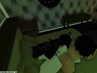 Roblox's cute moth girl chokes on rough throat fucking deepthroat