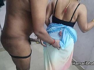 damn that desi bhabhi's BIG ASS shakes in saree during ANAL FUCK