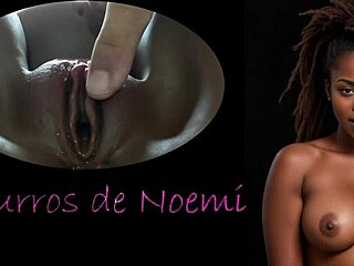 noemi's whispers got me stroking my cock to her shaved ebony pussy massage orgasm