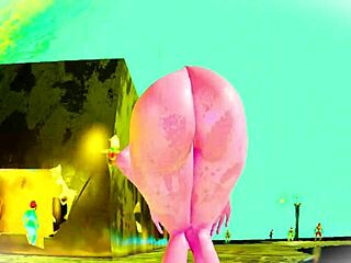 Robot Sex Doll Strips Teasing Fat Ass Close-Up RTX 3D Animation