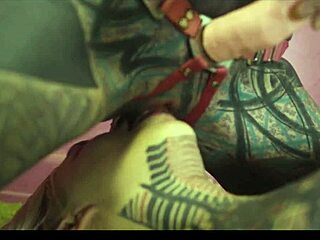 inked goth teen straps on for sloppy lesbian pussy fuck 😈💦 you watching?