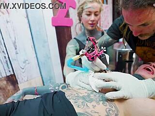 Tattooed Merry Joins Inked Couple and Gets Pounded by Big Cocks in Wild Foursome Orgy