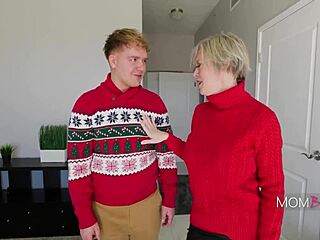 Curvy big ass big tits stepmom shares bed and ends up fucked wildly by horny son