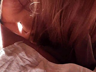 that sunny afternoon, she drops to her knees for a deep bareback ball licking blowjob on his monster cock