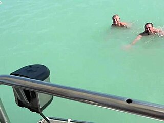 Rough anal assfucking on boat with chubby tattooed housewife slut?