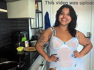 gordinha juliana coxta masturbates chubby latina ass with chocolate dildo pov orgasm on floor