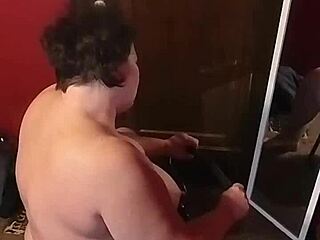 Mature Big Ass Cums Hard on Dildo Chair Orgasm