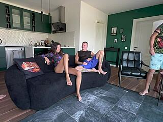 gangbanged whore chokes on three monster cocks pussy ass double stuffed