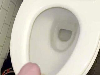 Roommate's bathroom thongs make my monster cock explode then i fuck her