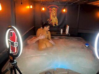 Sheena Ryder rides cock deepthroat blowjob in hot tub jacuzzi screaming