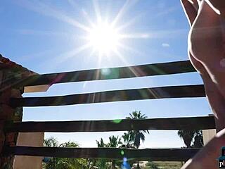 Petite Shaved Russian Model Elina Love Strips Nude Outdoor For Playboy