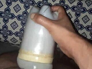 Moroccan Arab Wanks Monster Cock in Homemade Pussy Masturbation