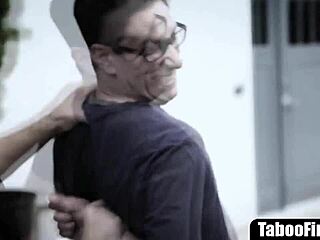 Fake instructor tempts blonde teen on outdoor drive lesson