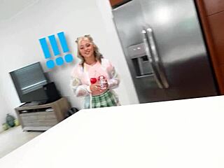 Ugh, my lazy stepsis skips school so I punish her tight pussy with creampie