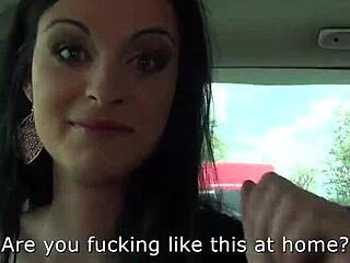 skinny czech babe cheats in taxi fucking stranger's cock outdoors