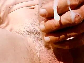 He jerks his huge monster cock