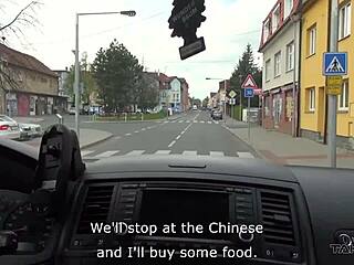 skinny czech babe cheats in taxi fucking stranger's cock outdoors