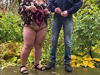 couple flashes pees together outdoors in homemade fetish video