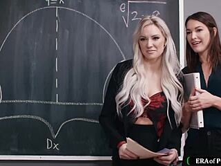 Milf Teachers Catch Colleague Jerking Off In Classroom Orgy