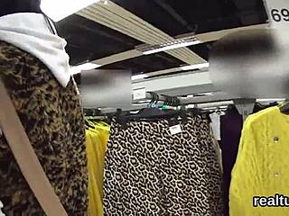 Adorable czech teen seduced in shop then pov fucked