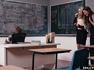 Milf Teachers Catch Colleague Jerking Off In Classroom Orgy