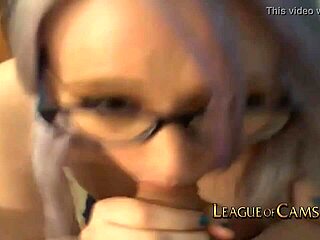 i can't stop cumming watching this goth teen with glasses squirt on cam...